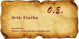 Orth Etelka névjegykártya